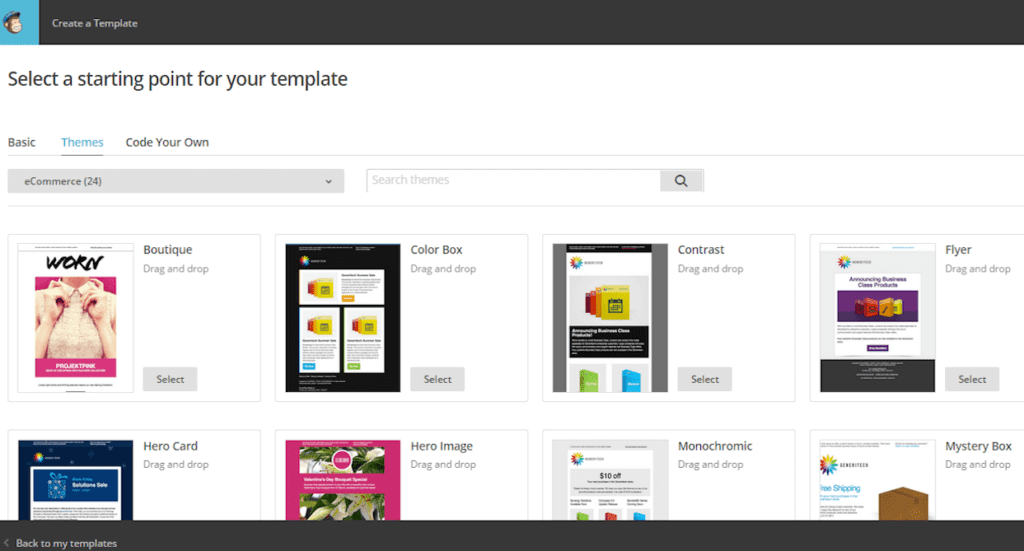 Interface de MailChimp Interface de MailChimp