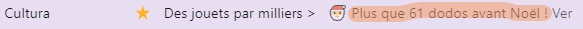 Newsletter Noël : votre décompte peut se faire dans le preheader de l'email.