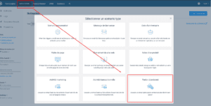 Sélection du modèle de scénario sur Brevo (ex Sendinblue) Panier abandonné
