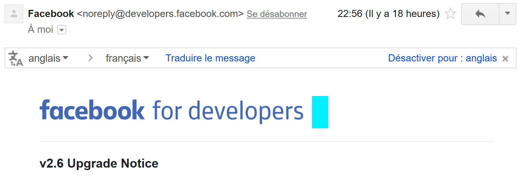 Un exemple d'email de notification "noreply" Un exemple d'email de notification "noreply"
