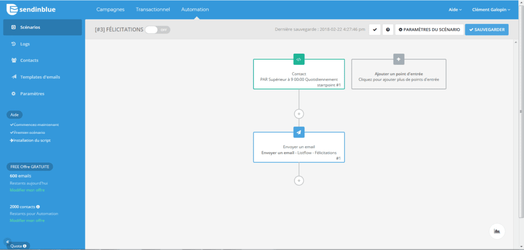 scénario marketing automation envoi email félicitations scénario marketing automation envoi email félicitations