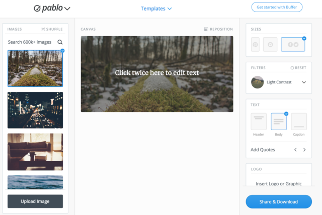 Exemple de support Inbound Marketing 1 : Buffer