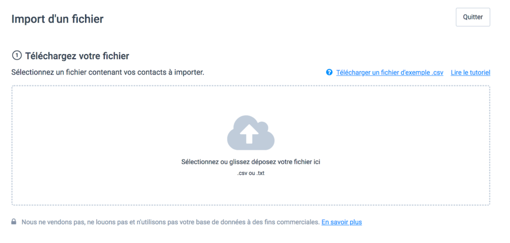 Import d'un fichier de contacts dans le CRM