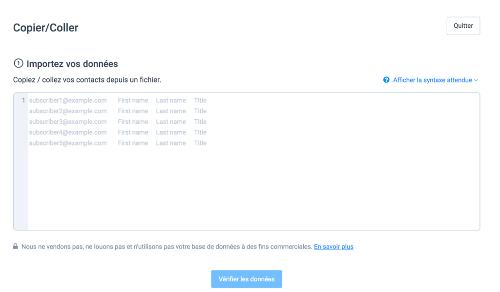 Import des contacts par copier/coller dans le CRM