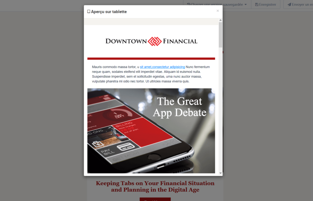 Format emailing - affichage sur mobile