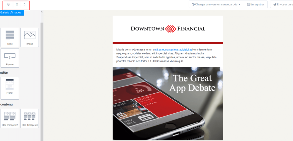 Format de newsletter - affichage sur mobile