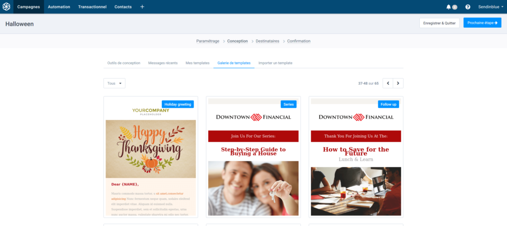 Emailing avantages - choisir un template