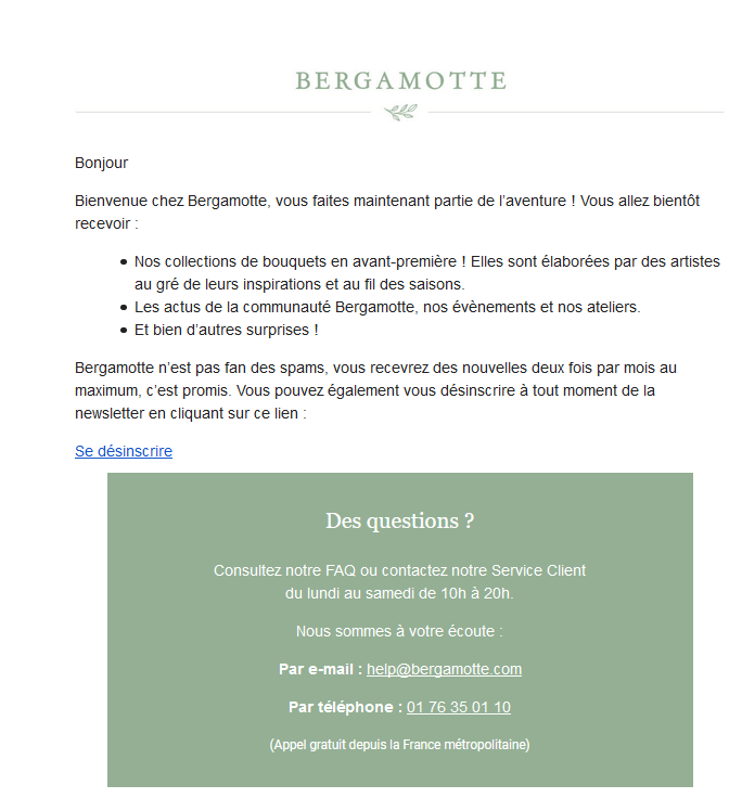 La newsletter Bergamotte
