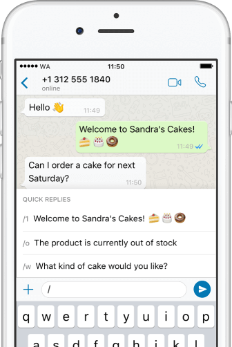 Exemple de marketing conversationnel : se rendre disponible sur Whatsapp Business