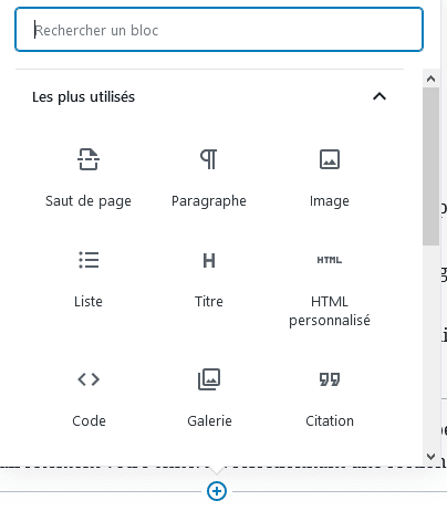 Ajouter un bloc dans votre article WordPress