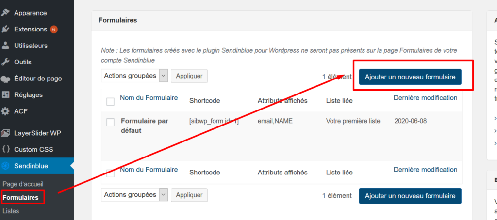 Formulaire d'inscription blog WordPress