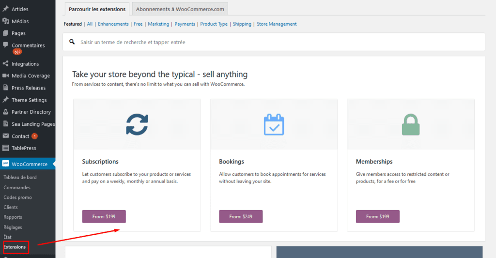 WooCommerce - extensions