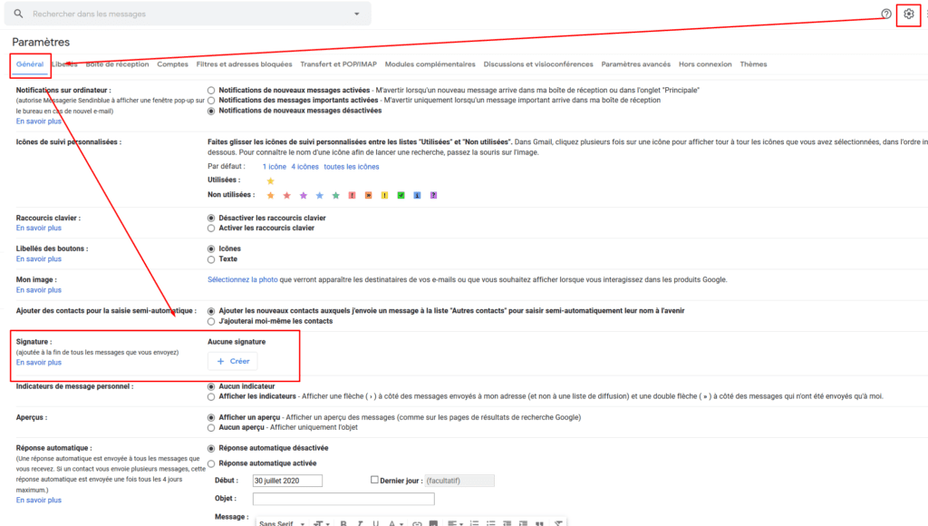 Signature email - gmail