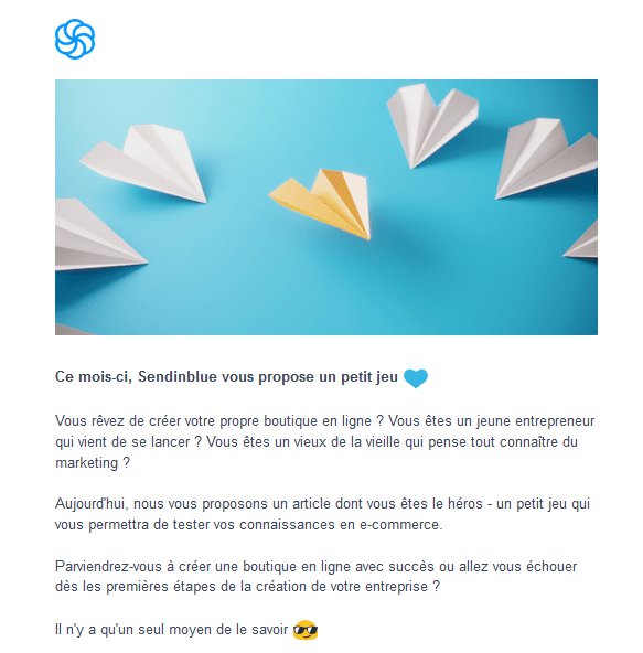 Blogging -exemple newsletter