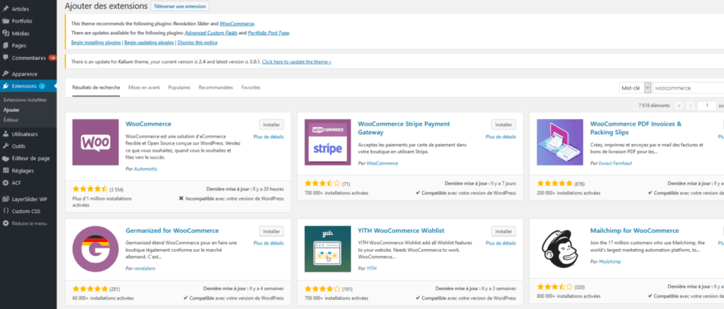 Ecommerce en auto-entrepreneur - Installer WooCommerce