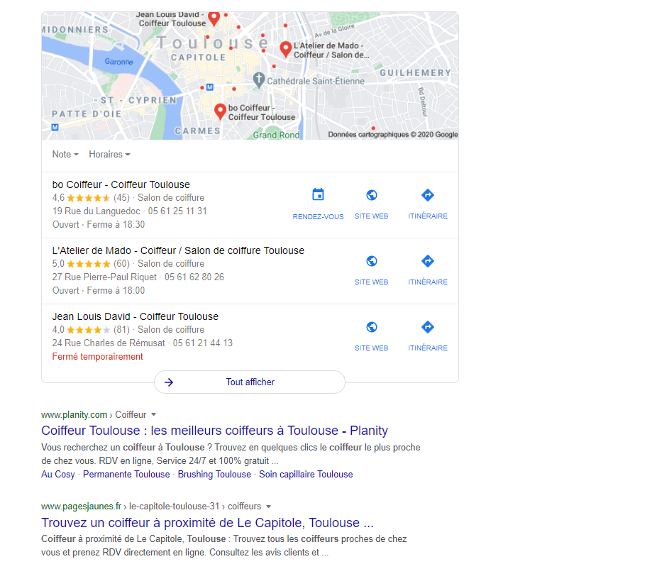 Référencement local - exemple