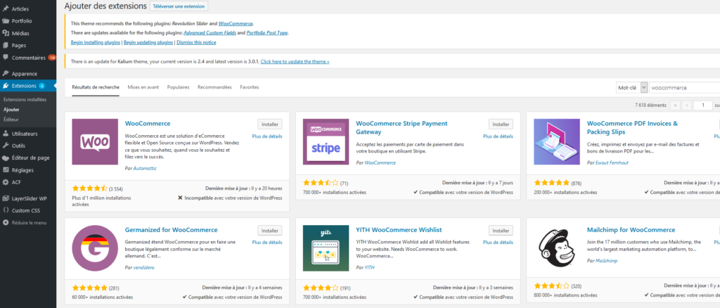 Création d'entreprise - WooCommerce