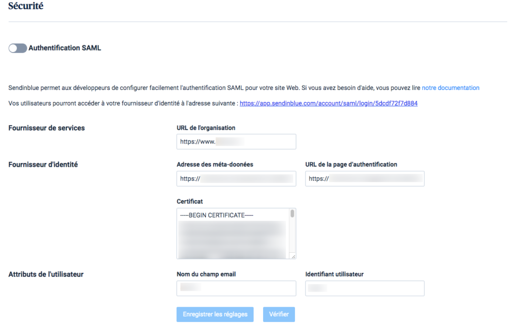 Authentification SAML
