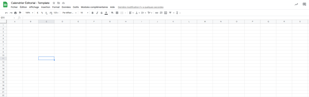 Calendrier éditorial - Google Sheets