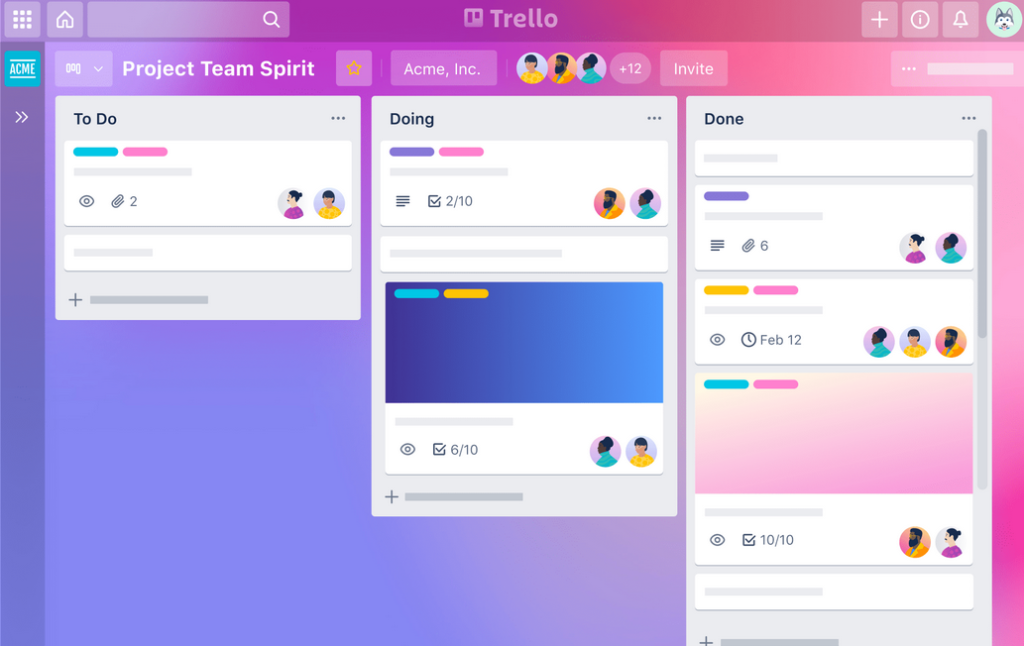 Calendrier éditorial - Trello
