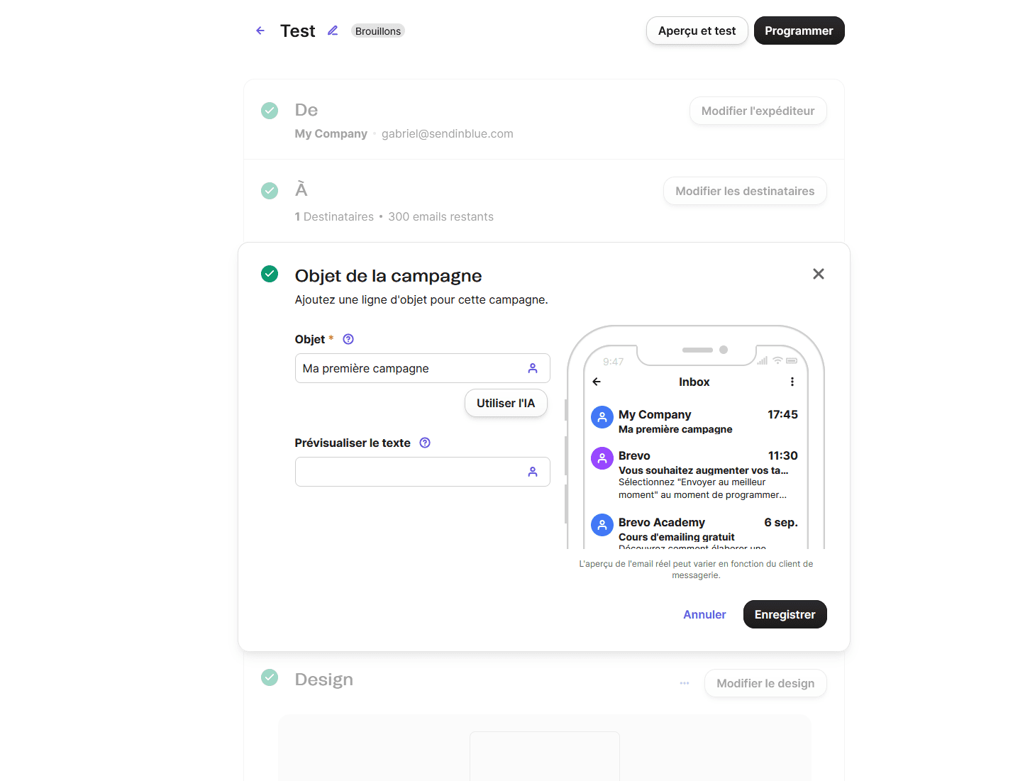 Emailing - Objet