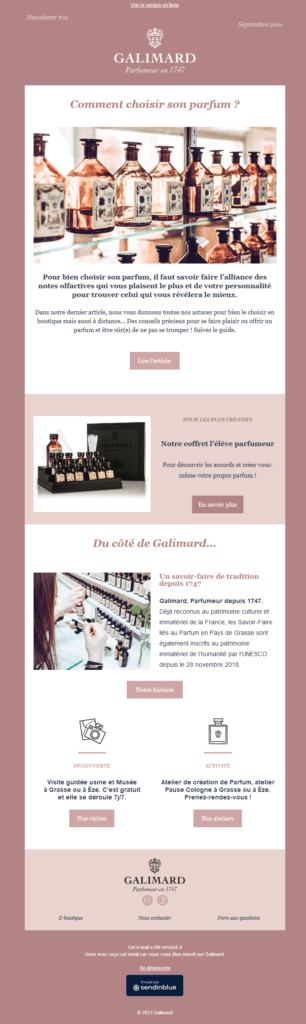 Exemple Emailing Galimard