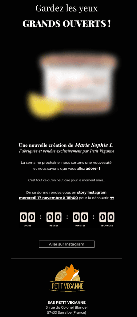 Exemples emailing - Petite Veganne