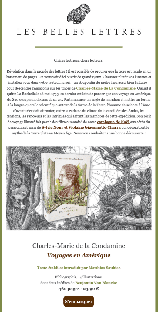 Exemple Newsletter - Les Belles Lettres