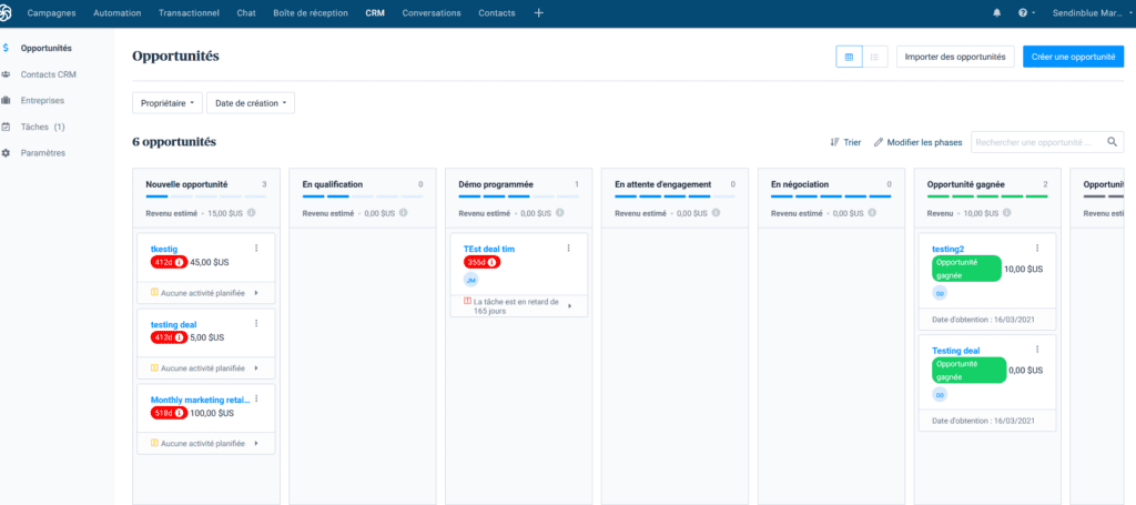 Solution CRM - pipeline
