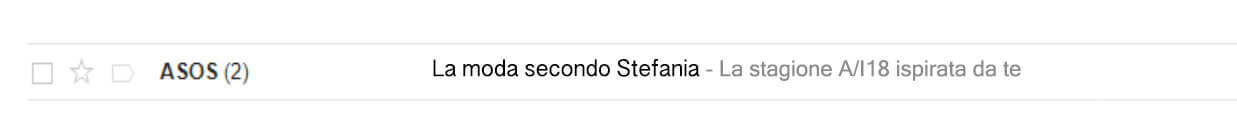 Oggetto email ASOS Oggetto email ASOS