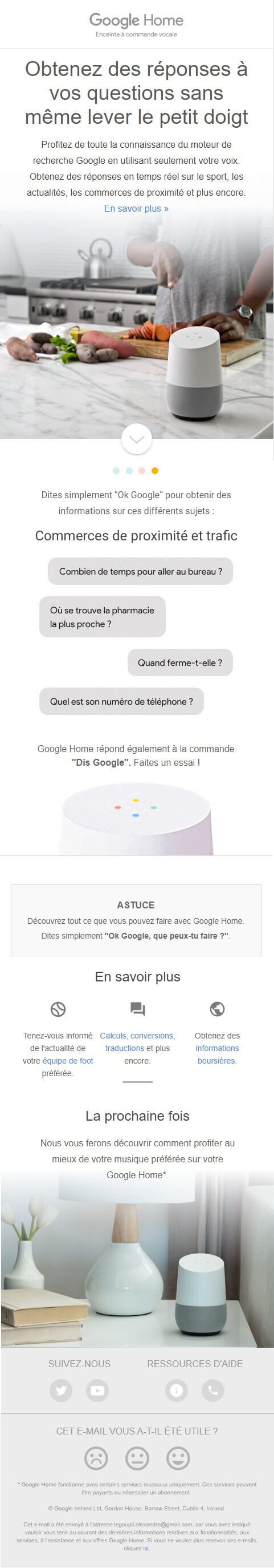 Esempio di email marketing - Google Home Esempio di email marketing - Google Home