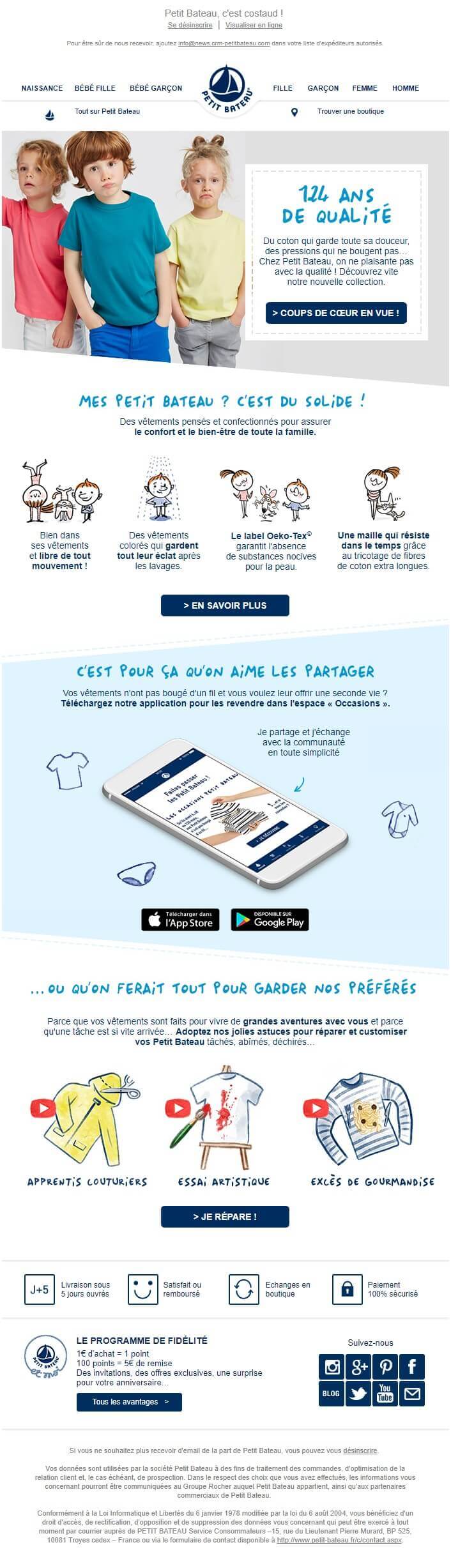 Esempio di email marketing - Petit Bateau Esempio di email marketing - Petit Bateau