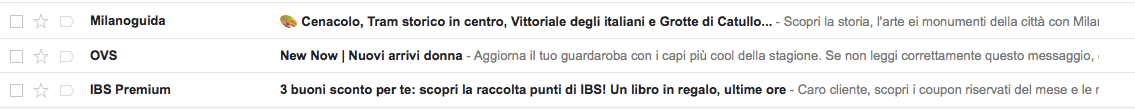 Tra queste email quale attira di più l'attenzione ?