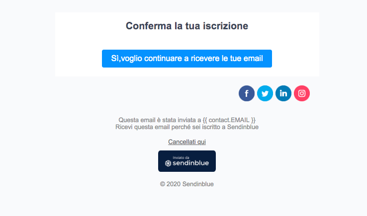 Conferma iscrizione double opt-in