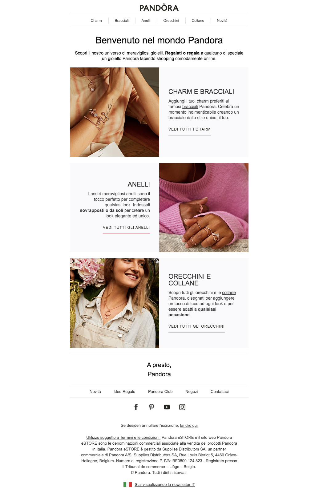 Pandora-welcome-email