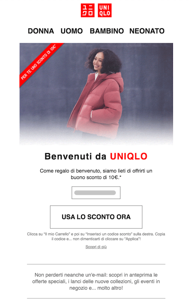 Esempio-email-benvenuto-uniqlo