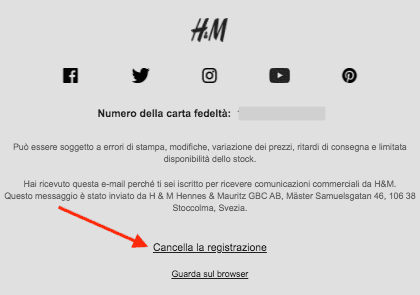 cancella-registrazione-esempio